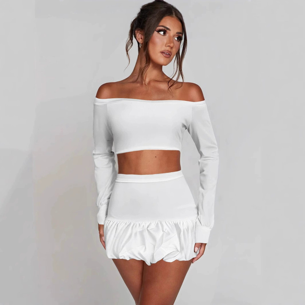 Zara Spring Crop Top Fitted Mini Skirt Set